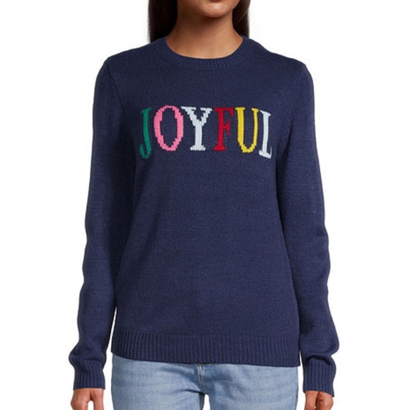 ST. JOHN'S BAY Sweater Size XL Joyful Crewneck Knit Festive - Picture 1 of 7